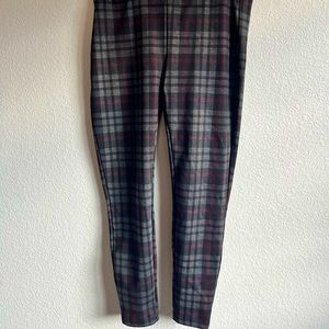 Super Stretchy purple and grey plaid dress pants